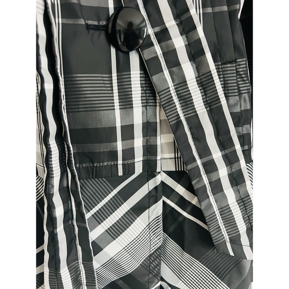 Black Rivet Women's Black White Plaid Jacket Size S (fits XS) Rain Dress - Picture 7 of 16